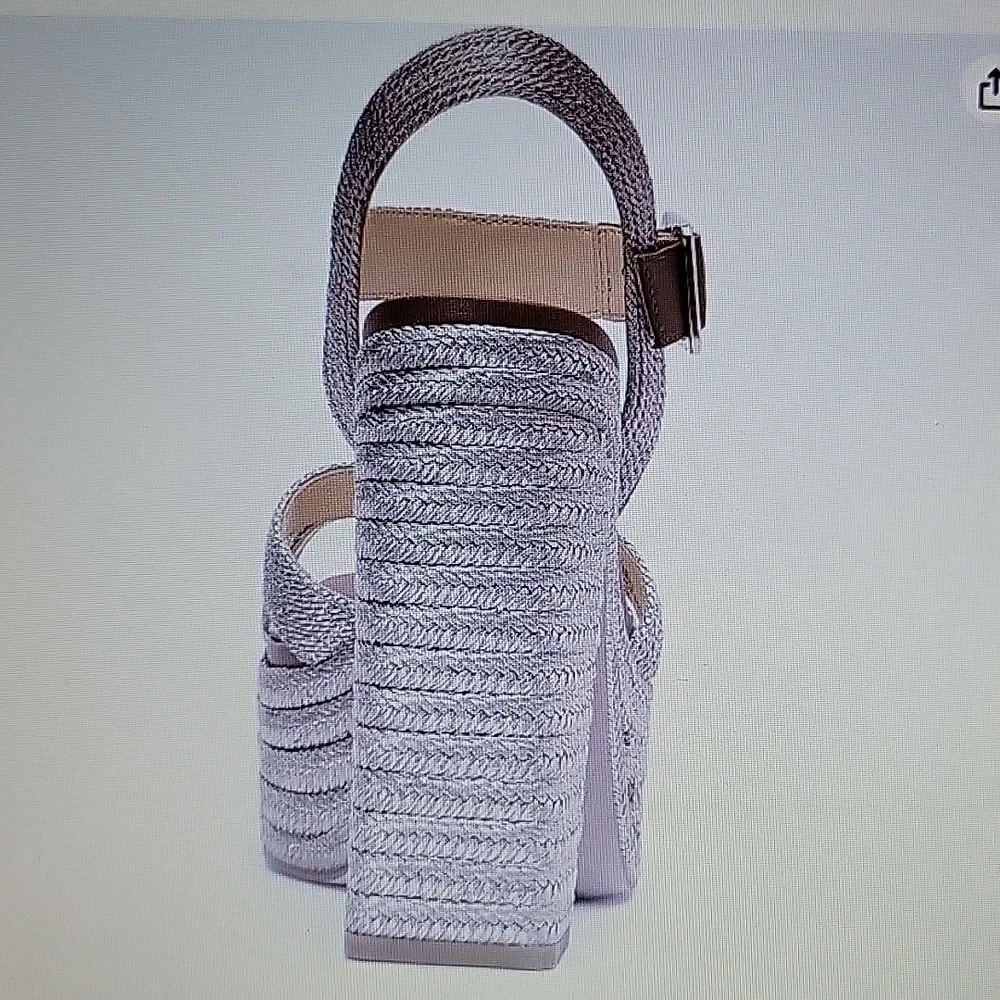 Jessica Simpson Brycen platform high chunky heel sandal platino size 10 NEW…